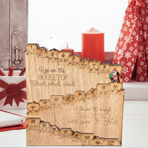 Calendario de Adviento de Madera Hecho a Mano con Diseño de Papá Noel para Decoración del Hogar y Colección de Regalos, Reutilizable, Estilo de Dibujos Animados - Product Image 1