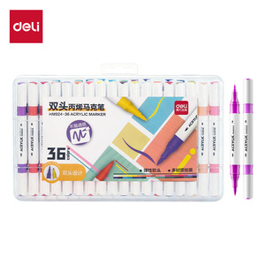 Deli Acrylic Marker Set HM924 36 Colors Dual Tip Art Markers For Drawing Painting - Product Image 1