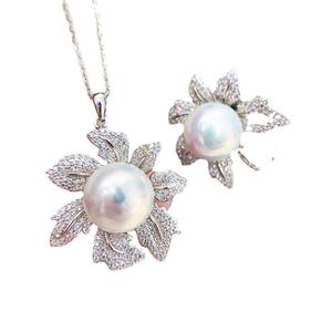 S925 Silver DIY <b>Pearl</b> Accessories Empty Holder Concealer Pendant Ring Fine Jewelry <b>Set</b> for Fashion 9292 - Product Image 5