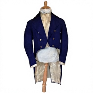 Dark Blue <b>Tailcoat</b> Men's Formal Historical Outdoor Uniform Show Longline Button Front Eventwear - Product Image 1
