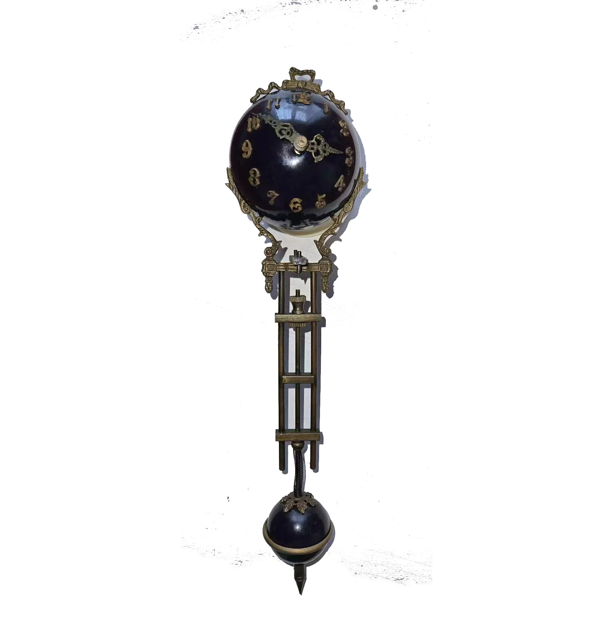 グローブ振り子スイングスインガーコバルトブルーボール真ちゅう製機械式置時計コレクション、装飾、修理用