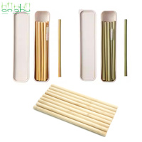 Pailles à boire en bambou biodégradables avec logo personnalisé, écologiques, 100 unités, longueur 200 mm, cadeau d'entreprise