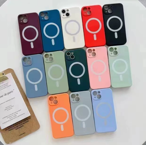 Color Silicone Shockproof Cover Protective Camera Film Magnetic Phone Case for iPhone 17 Pro Max Back Covers 16 15 14 13 12 11 X