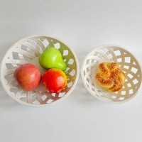 Corbeille à fruits en céramique tressée faite à la main, plateau de rangement amovible, plateau à pain, panier de drainage personnalisé pour salon, style maison américain