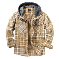 Veste à capuche à carreaux pour homme avec logo personnalisé, multi-poches, épaisse et chaude, pour l'hiver, décontractée, vente en gros