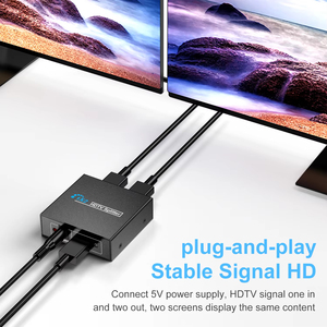 Adaptador Divisor HD-MI 1x2, Conversor HDTV 1 Entrada 2 Salidas, Hub de Audio y Video 4K HD para Xbox, PS4/5, <span class=keywords><strong>DVD</strong></span>, TV, Monitor, Pantalla, Computadora Portátil - Product Image 3