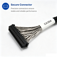 Câble LVDS personnalisé avec faisceau de câblage, longueur sur mesure, pour ordinateur industriel, câble de signal interne avec gaine tressée