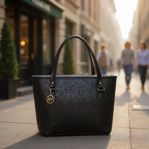 Bolso de Mano de Cuero PU Negro para Mujer Fana Avery M3811 con Logotipo Impreso, Forma Rectangular, Cierre Abierto, para Uso Diario - Product Image 2