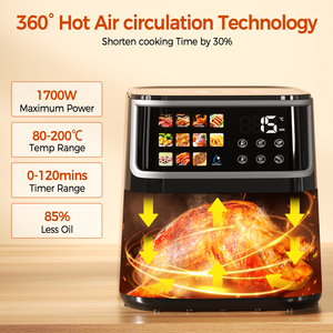 Smart Touch Screen Air Fryer Digital Air Cooker Drawer Oven Non Stick <b>Pan</b> Roaster for Home Kitchen - Product Image 5