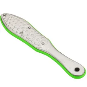 OEM Laser logo 304 stainless steel extend long handle stainless steel foot file for personal care