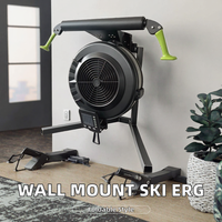 Ergomètre de ski à résistance à l'air commercial, pliable, entraîneur cardio, fixation murale, équipement de fitness fonctionnel pour salle de sport, OEM ODM