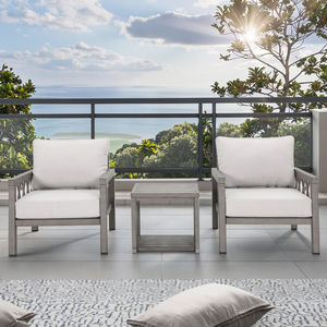 3-teiliges Aluminium-Outdoor-Komfort-Gesprächsset für Wohnzimmer und Innenhof mit 2 wetterfesten Sofas und abnehmbaren Elementen - Product Image 3