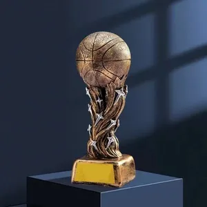Trophée de basket-ball Award décoration de la maison sport Figurine artificielle YX décor de sport pour la compétition vente chaude résine personnalisée