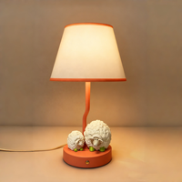 Lampe de chevet en résine peinte à la main avec LED dorées, motif cloche de Noël, contrôle tactile DC E26, sculpture pingouin poire pour enfants