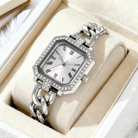 Montre personnalisée en quartz avec cadran en verre et affichage à aiguilles, boîtier carré en alliage étanche, accessoire de mode de luxe