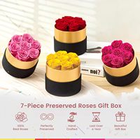 Roses Éternelles – Cadeau Romantique pour la Fête des Mères, la Saint-Valentin, Noël, Anniversaire, Remise de Diplôme – 7 Roses Roses