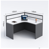 Modern Aluminum Glass Partition Office Cubicle Workstation with Sound Absorption for Home Office and School Use