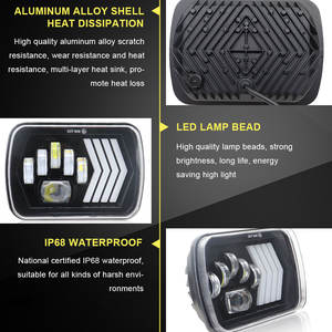 Phare LED H4 7 pouces 100W 6000K 6000 Lumens, étanche IP67, montage universel, phare carré pour voiture - Product Image 3