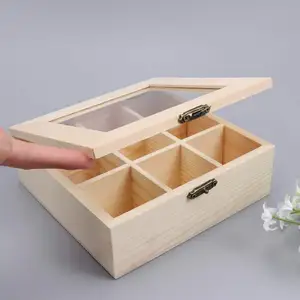 Holztee-Schachtel für Teebeutel handgefertigter Holzhandwerk Container Haushalt Aufbewahrung