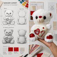 Vente en Gros Ours en Peluche Personnalisé Rouge Amour Câlin pour la Saint-Valentin, Animaux en Peluche Doux, Jouets, Cadeaux pour Filles à la Fête des Mères et à Noël