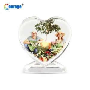 valentine gift custom heart shape blank sublimation coated crystal picture frame BXP-13