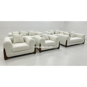 Juego de Muebles de Tela Beige de Primera Calidad para el Hogar, Sala de Estar, Hechos a Medida, Modernos, Cuadrados, 01, Juego de Muebles Beige - Product Image 1