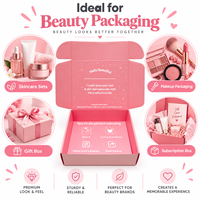 Boîte d'expédition personnalisée en carton ondulé rose pâle avec impression de message intérieur et fourniture d'emballage en gros pour les marques de beauté