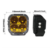 Feux antibrouillard ambrés Greenshuo, accessoires d'éclairage tout-terrain 4x4, feux de conduite LED de 5 pouces, 24v 12v pour tracteur, camion, jeep