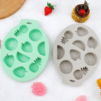Moule à glaçons en silicone de qualité alimentaire en forme de fruits, moule à gelée de fraise, moules antiadhésifs DIY pour citron et chocolat