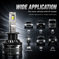 Remplace les ampoules halogènes faiblement lumineuses, ampoule de phare LED H1, 130W, 12500LM, 12V, ajustement universel, performance durable, IP65, aluminium