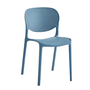 批发零售现代北欧设计彩色咖啡店餐厅椅子可堆叠PP塑料餐厅椅子