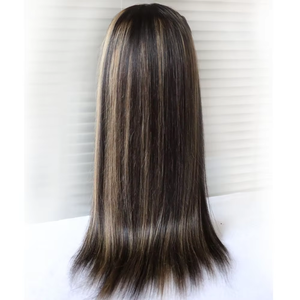 Perruque Lace Frontal Closure 13x4 en Cheveux Humains Remy Vierges Bruts, avec Balayage 1B et Mèches <span class=keywords><strong>Grises</strong></span> Piano, Dentelle Transparente, Perruque Grise - Product Image 2