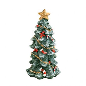 Adornos Navideños BINGCHI BC-366 2025, Resina Verde, Forma Irregular, 10.5x6.5cm, Mini Árbol de Navidad Cubierto de Nieve, Decoración Festiva - Product Image 6