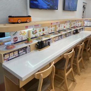 รถไฟซูชิแบบหมุนขนาดพิเศษพร้อมสายพานลำเลียงและสายพานลำเลียงซูชิ - Product Image 3