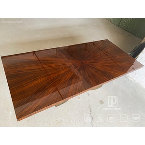 Exclusive Design Customized Antique Dining <b>Table</b> Stainless Steel Luxury Bronze Base <b>Wooden</b> <b>Top</b> Dining <b>Tables</b> UP-5-1 Dining <b>Table</b> - Product Image 6