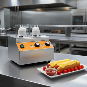 Calentador de Botellas Eléctrico Veyor 0.8x2 L, Equipo Comercial para Calentar Fudge Caliente, Control Manual, Plateado - Product Image 2