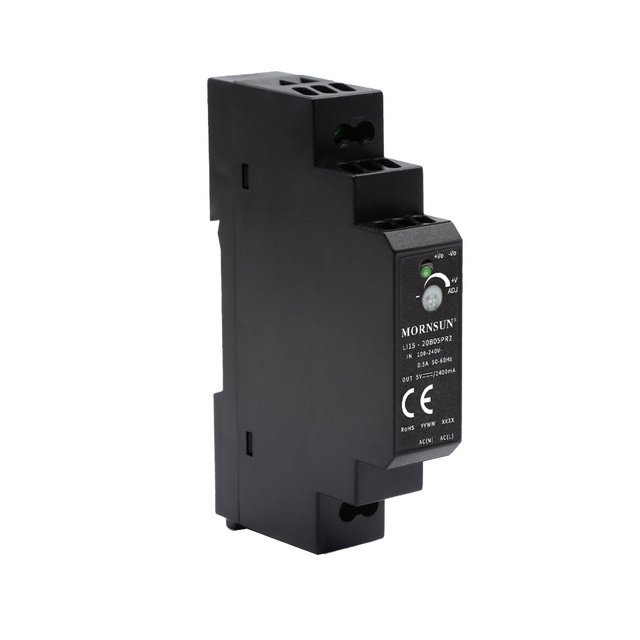 Mornsun LI15-20B05PR2 12W 5V 2.4Amp Industrial Din Rail Switching Power Supply Adjustable AC DC 12V 24V 48V