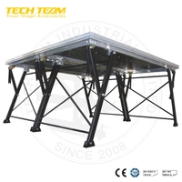 Plateforme de Scène Portable en Alliage d'Aluminium 6082-T6, Hauteur Réglable (40-100cm), Surface en Contreplaqué/Acrylique/Tapis, Installation Facile