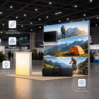 Stand d'exposition modulaire en tissu SEG durable, imperméable, réutilisable, avec cadre en aluminium, portable et personnalisé, pour salon professionnel