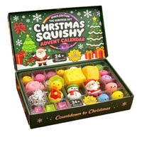 Lot de 24 jouets anti-stress en forme de boulette verte en maltose pour calendrier de l'Avent de Noël, boîte mystère surprise