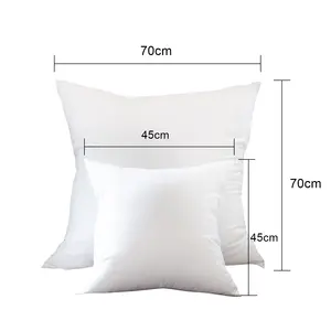 Square Cushion Inner 18 X 18 Throw Pillow Inserts Soft Fluffy Plump Cushion Pads White Decorative