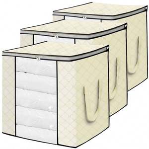 Sac de rangement sous le lit pliable en tissu non tissé avec fermeture éclair robuste et deux poignées, nouveau design tendance, pour vêtements, couvertures, matelas, édredons - Product Image 1