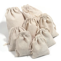 Ornement de bijouterie avec logo personnalisé, plusieurs tailles, pochette en jute, coton, lin, sac à cordon anti-poussière pour le stockage quotidien des colis