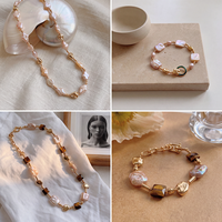 Bracelet en perles d'eau douce naturelles de forme baroque, plaqué or 18 carats, ensemble de bracelets personnalisés haut de gamme en pierre œil de tigre en forme de cube de sucre