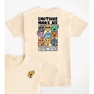 T-shirt Emotions Make Us Human, t-shirt grafica in cotone unisex, taglia adulto SML XL XXL - Product Image 1