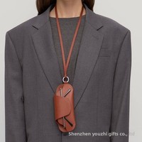 Étui à lunettes rétro en PU, portable, avec cordon de fermeture, sac à suspendre au cou, tendance, unisexe, pour lunettes de myopie, anti-pression