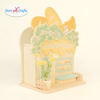 Juego de panadería de madera para niños, casa de muñecas 3D con comida para juegos de simulación, juguetes creativos de tienda de dulces para decoración de juegos de rol DA06660