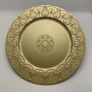 5 couleurs motif différent impression Vintage courtois Noble réutilisable en plastique épaissi plateau de bol de fruits assiettes de chargeur décoratives - Product Image 6