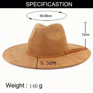 Chapeaux Fedora personnalisés en gros à large bord de 10 cm, unisexe, style Jazz, avec pompon en forme de cœur, pour affaires, extérieur et décontracté - Product Image 6