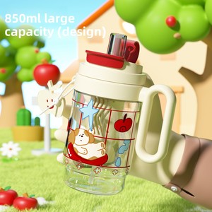 Gourde en plastique à grande capacité avec tube d'aspiration et infuseur à <span class=keywords><strong>thé</strong></span>, design mignon et de qualité supérieure pour filles, modèle FX-2451, Nouveauté été Big Mac, pour <span class=keywords><strong>thé</strong></span> glacé et boissons fraîches - Product Image 2